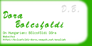 dora bolcsfoldi business card