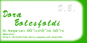 dora bolcsfoldi business card